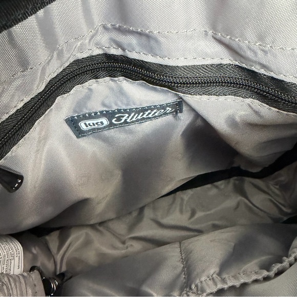 Lug Flutter Crossbody Purse Pockets Organizer Travel RFID Heathered Grey Black - Picture 15 of 15